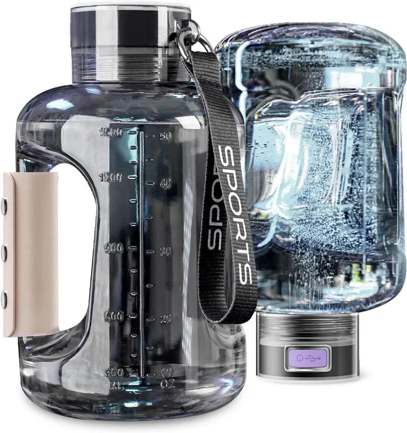 Hydrogen-Enriched Portable Water Bottle 1.5L - Molecular Hydrogen Water Generator for Sports Use